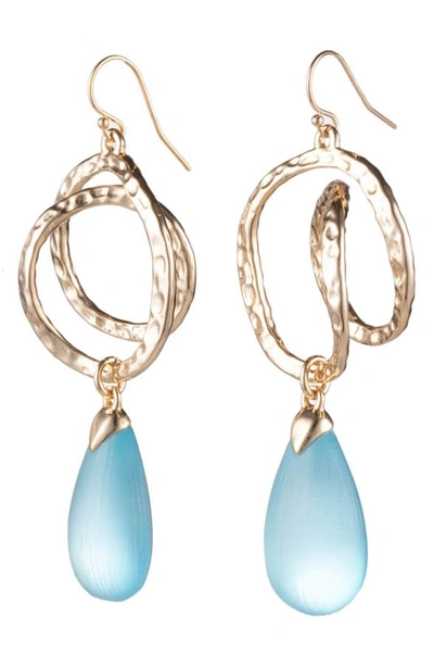 Shop Alexis Bittar Hammered Coil Teardrop Pendant Earrings In Light Turquoise