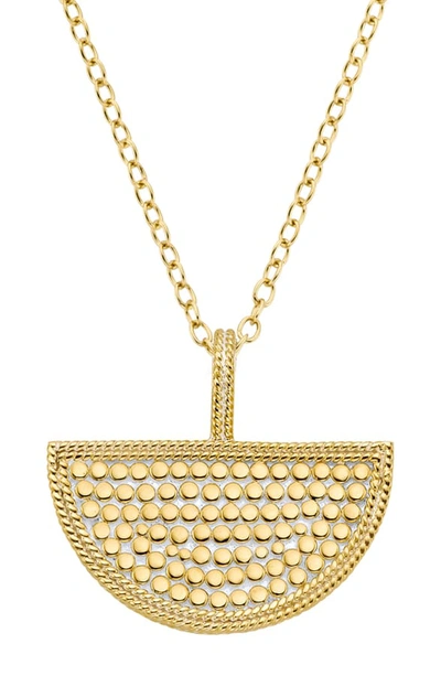 Shop Anna Beck Beaded Half Moon Pendant Necklace In Gold