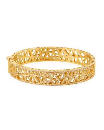 Shop Yossi Harari 18k Yellow Gold Small Pave Diamond Lace Cuff