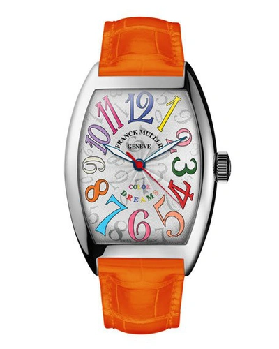 Shop Franck Muller Ladies Color Dreams Curvex Watch With Alligator Strap