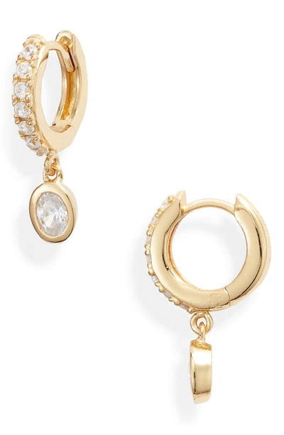 Shop Argento Vivo Cubic Zirconia Pave Huggie Hoop Earrings In Gold