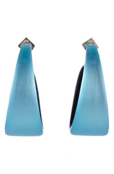 Shop Alexis Bittar Wide Graduated Medium Hoop Earrings In Light Turquoise