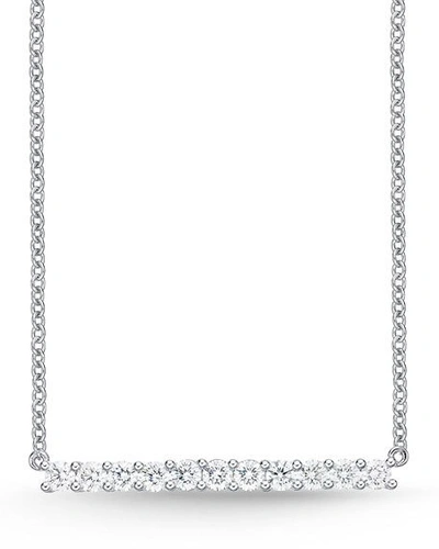 Shop Memoire 18k White Gold Medium Diamond Bar Pendant Necklace