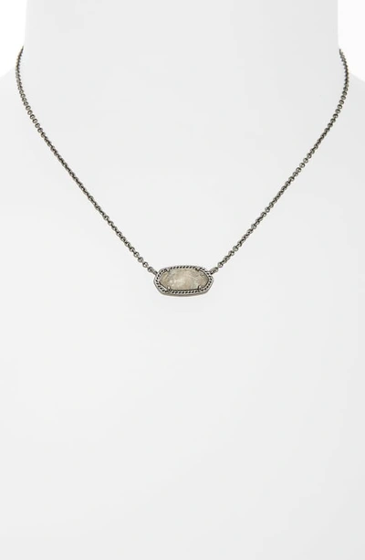Shop Kendra Scott Elisa Pendant Necklace In Bright Silver/ Black Mop