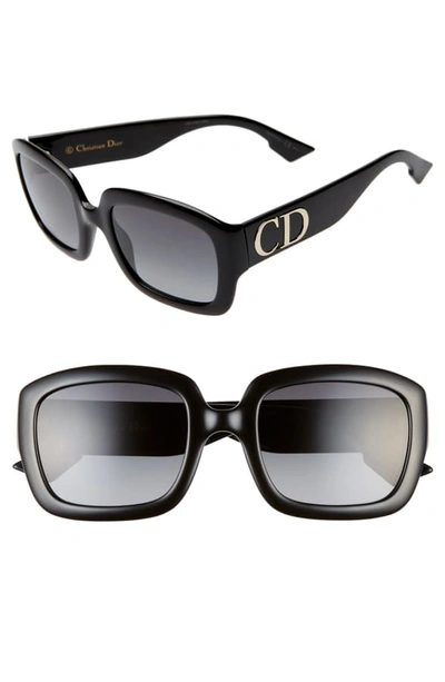 Shop Dior 54mm Gradient Square Sunglasses - Black