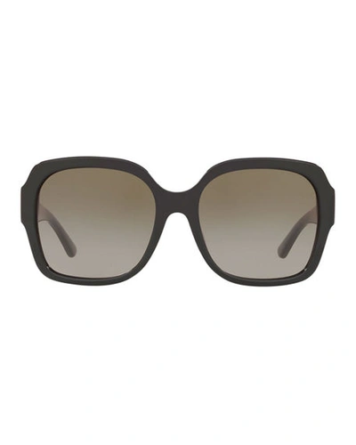Shop Tory Burch Square Acetate Sunglasses In Black