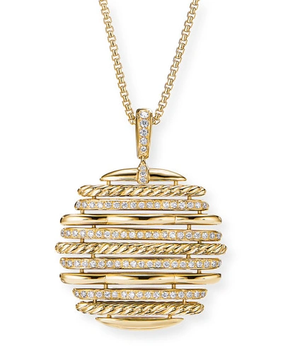 Shop David Yurman Tides Pendant Necklace In 18k Yellow Gold With Diamonds