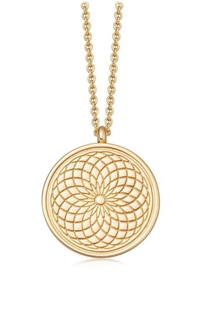 Shop Astley Clarke Radial Biography Pendant Necklace In Yellow Gold