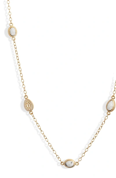 Shop Anna Beck Howlite Long Station Necklace In Gold/ Howlite