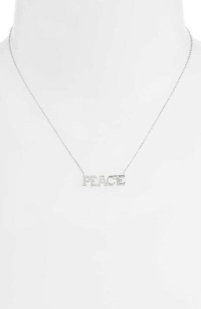 Shop Anzie Love Letter Peace Pendant Necklace In Silver/ Sapphire