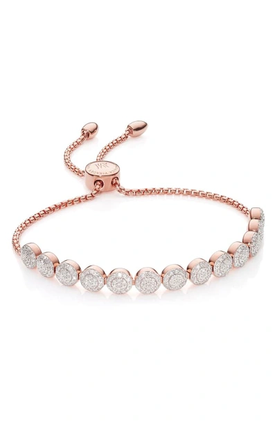 Shop Monica Vinader Fiji Beaded Chain Diamond Bracelet In Rose Gold