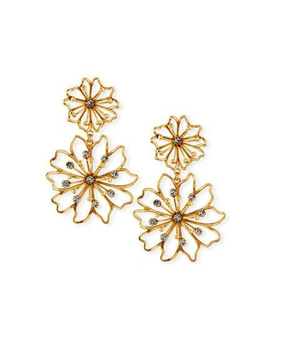Shop Elizabeth Cole Annabelle Flower Earrings In Gold