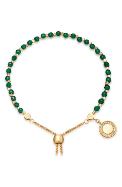 Shop Astley Clarke Cosmos Kula Bracelet In Green Onyx/ Yellow Gold