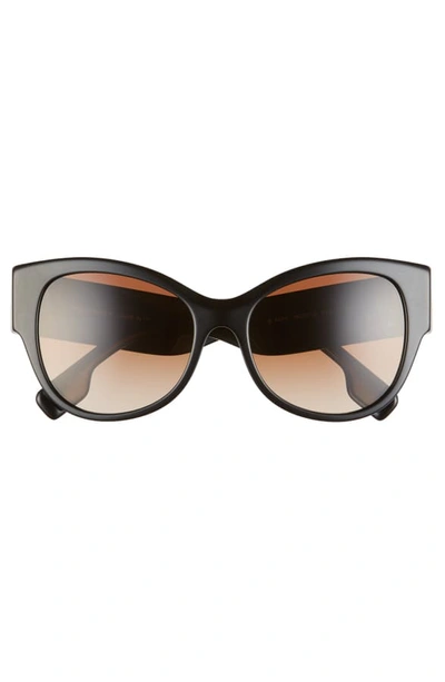 Shop Burberry 54mm Butterfly Sunglasses In Black/ Print/ Havana Grad