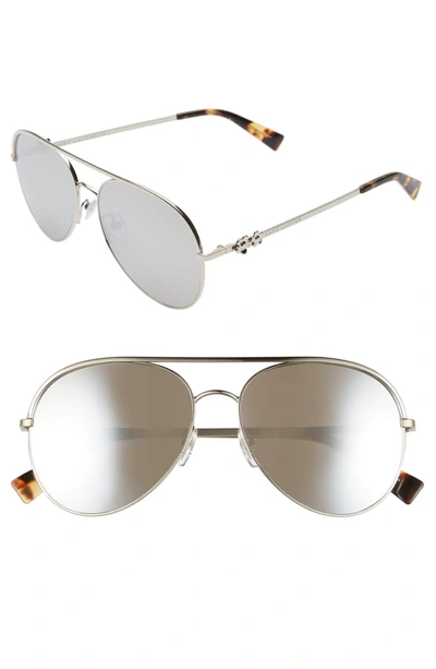 Shop Marc Jacobs Daisy 58mm Mirrored Aviator Sunglasses In Palladium