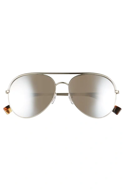 Shop Marc Jacobs Daisy 58mm Mirrored Aviator Sunglasses In Palladium