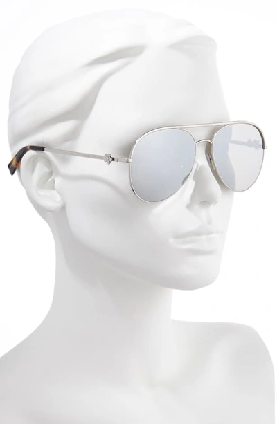 Shop Marc Jacobs Daisy 58mm Mirrored Aviator Sunglasses In Palladium