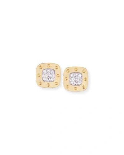 Shop Roberto Coin Pois Moi 18k Square Diamond Stud Earrings