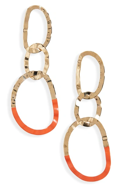 Shop Isabel Marant Oreille Circle Drop Earrings In Saffron