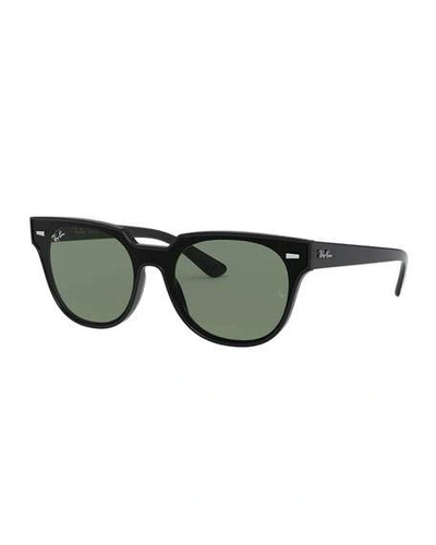 Shop Ray Ban Square Gradient Sunglasses In Black/green