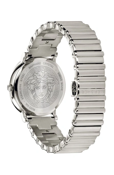 Shop Versace V Circle Logo Bracelet Watch, 38mm In Silver/ Gold