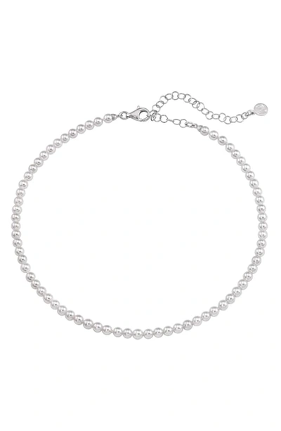Shop Majorica Simulated Pearl Necklace In Silver