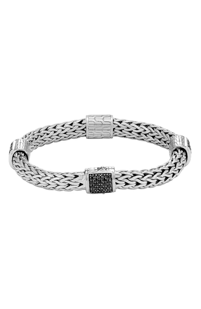 Shop John Hardy Classic Medium Link Chain Bracelet In Silver/ Black Sapphire