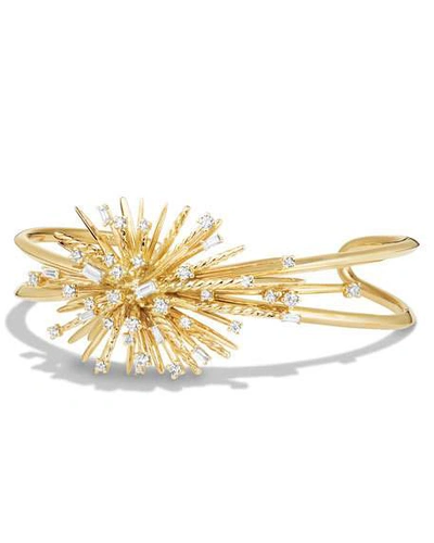 Shop David Yurman Supernova Cuff Bracelet With Diamonds In 18k Gold