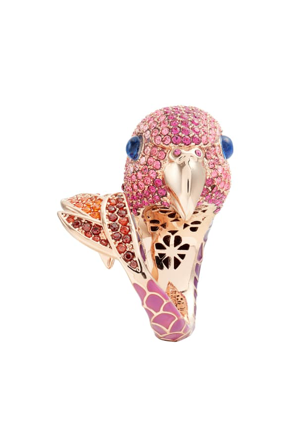 Kate Spade Tropical Paradise Statement Parrot Ring In Pink | ModeSens