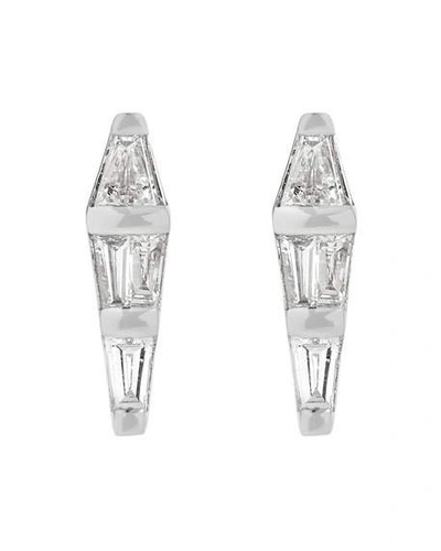 Shop Nikos Koulis Spectrum 18k White Gold Diamond Post Earrings, 0.45tcw