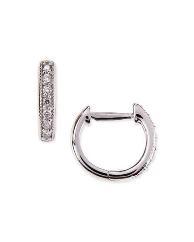 Shop Jude Frances Small 18k White Gold Huggie Hoop Earrings With Diamonds, 11mm