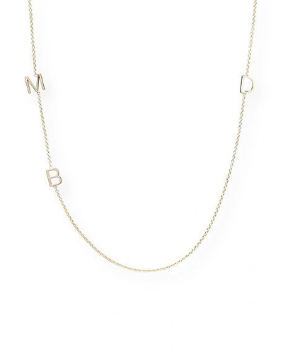 Shop Maya Brenner Designs Mini 3-letter Personalized Necklace, 14k Yellow Gold In 16 Inch