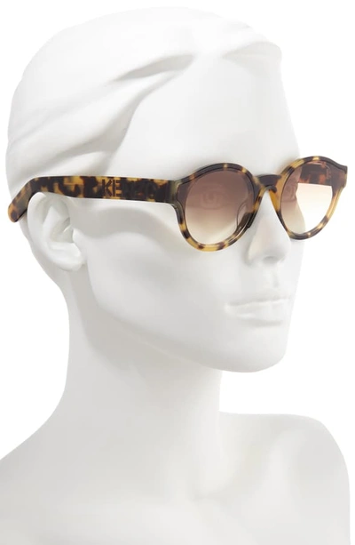 Shop Kenzo 58mm International Fit Round Sunglasses In Blonde Havana/ Gradient Brown