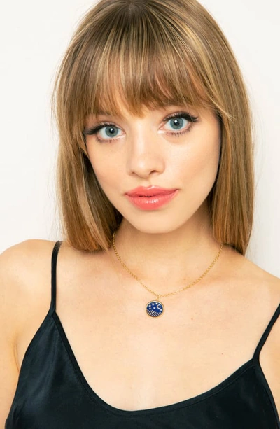 Shop Jules Smith Pendant Necklace In Gold/ Blue