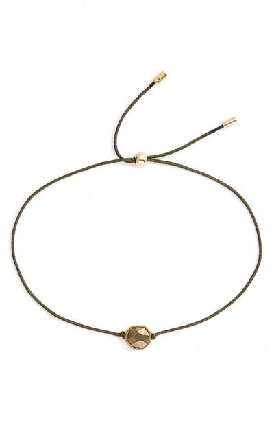 Shop Gorjana Power Gemstone Cord Bracelet In Pyrite/ Gold
