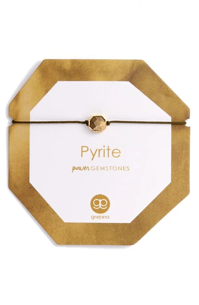 Shop Gorjana Power Gemstone Cord Bracelet In Pyrite/ Gold