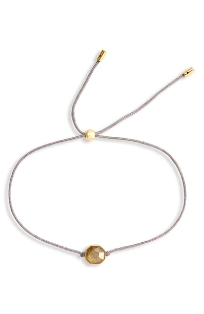 Shop Gorjana Power Gemstone Cord Bracelet In Labradorite/ Gold
