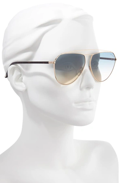 Shop Tom Ford Binx 63mm Oversize Aviator Sunglasses In Rose Gold/ Gradient Green