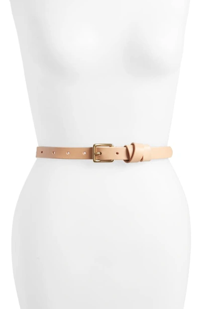 Shop Madewell Leather Crisscross Skinny Belt In Linen