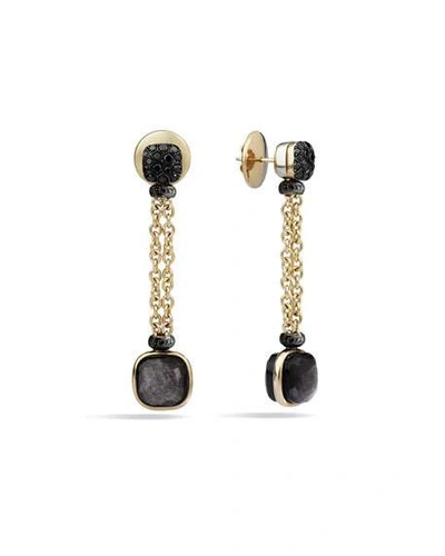 Shop Pomellato Nudo 18k Obsidian & Black Diamond Drop Earrings