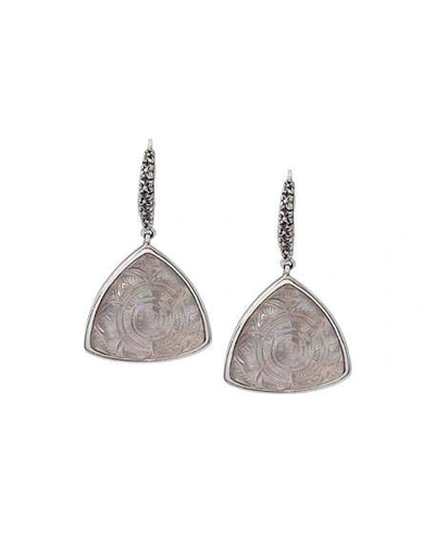 Shop Stephen Dweck Carved Cut Carved Quartz Triangle Drop Earrings