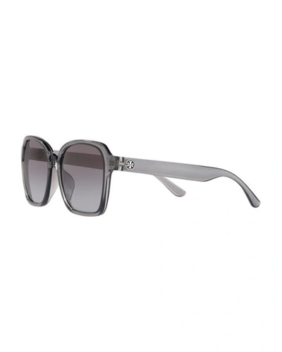 Shop Tory Burch Square Gradient Sunglasses In Gray