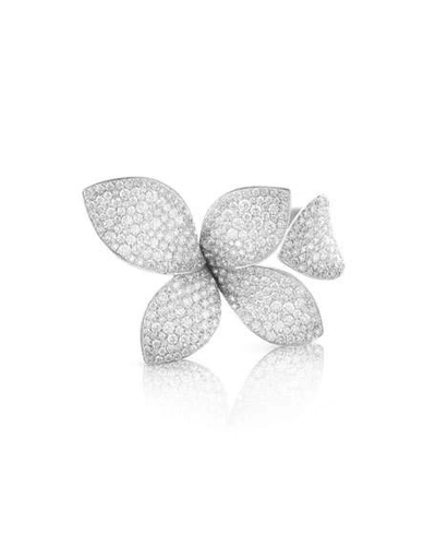 Shop Pasquale Bruni Giardini Secreti 18k White Gold Diamond 5-petal Ring