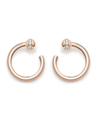 Shop Piaget Possession 18k Rose Gold Diamond Open-hoop Earrings
