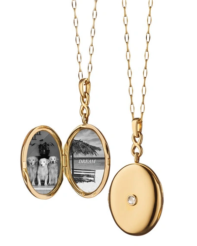 Shop Monica Rich Kosann 18k Yellow Gold Rose Cut Diamond Infinity Locket Necklace