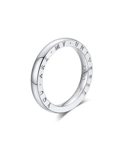 Shop Alberto Milani Dirce "you Are My Universe" 18k White Gold 2.5mm Band Ring