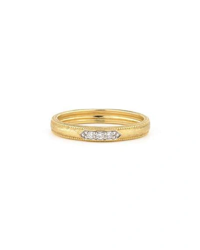 Shop Jude Frances Delicate Lisse 18k Triple Diamond Pave Band In Gold