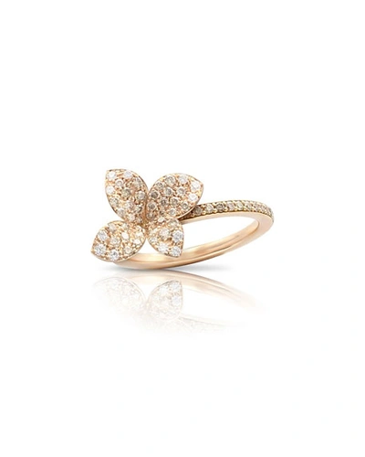 Shop Pasquale Bruni Giardini Segreti 18k Rose Gold Diamond Flower Ring