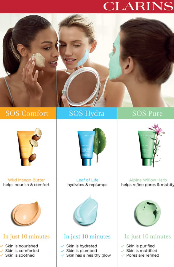 Clarins Sos Comfort Nourishing Balm Mask 2 3 Oz 75 Ml Modesens