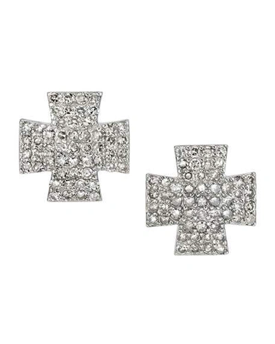 Shop Sheryl Lowe Pave Diamond Maltese Cross Earrings